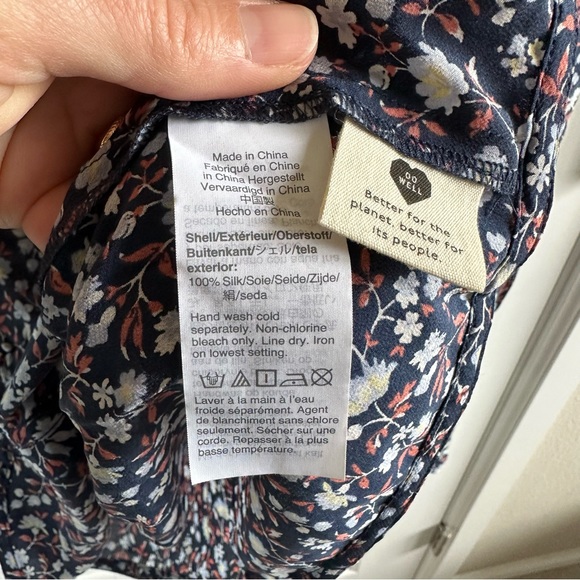 Madewell Silk Button-Front Peplum Top in Harvest Vine - Picture 11 of 11